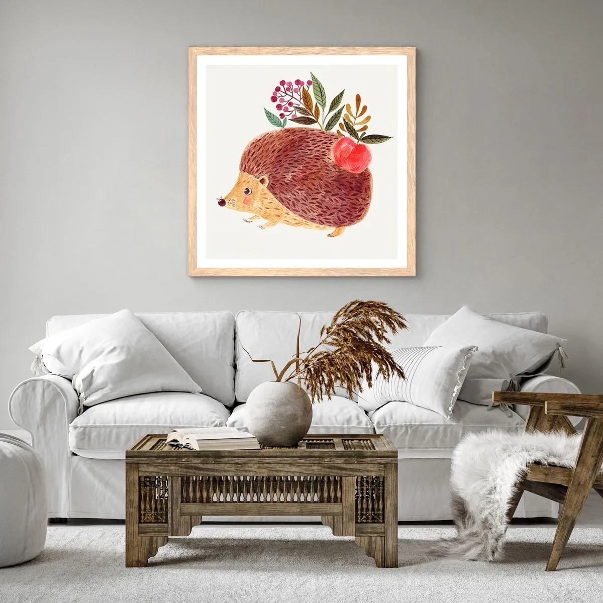 Plakat i ramme af lyst egetræ - Og du kan allerede lide mig - 50x50 cm