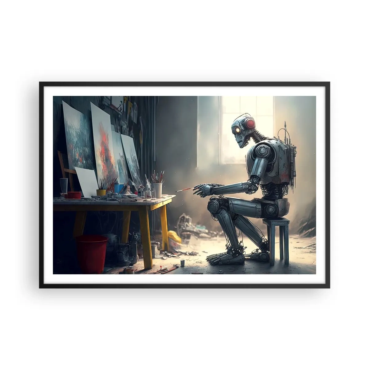 Plakat i sort ramme - Den skabende handling - 100x70 cm