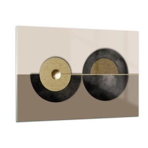 Billede på glas - Variationer omkring en cirkel - 120x80 cm