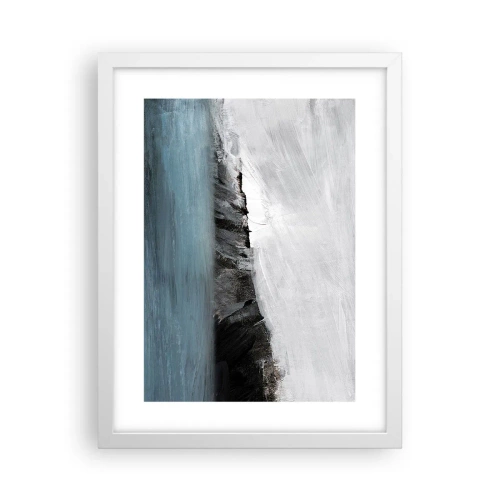 Plakat i hvid ramme - Vand - jord: et sammenstød mellem elementerne - 30x40 cm