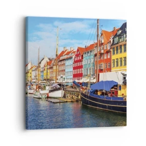 Lærredstryk - Billede på lærred - Glædelig kaj - 30x30 cm