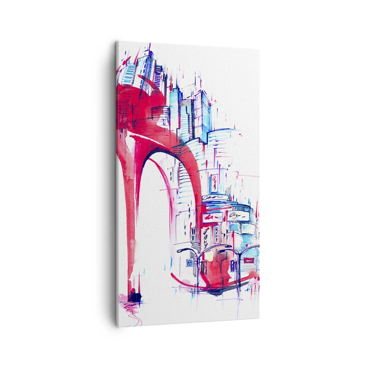 Lærredstryk - Billede på lærred - Elegant kvinde fra storbyen - 45x80 cm