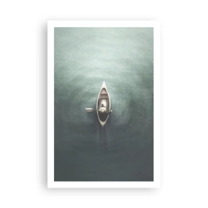 Plakat - På tværs af en månelyst sø - 61x91 cm