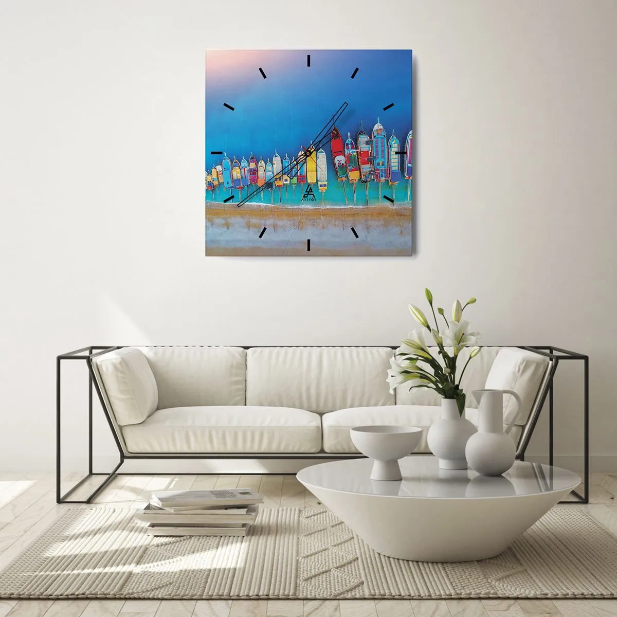 Vægur, Uret - Fra et fugleperspektiv - 40x40 cm