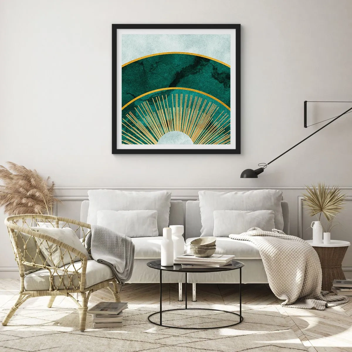 Plakat i sort ramme - Et anderledes solsystem - 40x40 cm