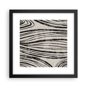 Plakat i sort ramme - Et spild af linjer - 30x30 cm