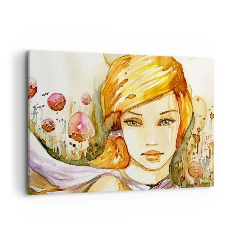 Lærredstryk - Billede på lærred - Smaragdblikket, der dulmer vreden - 100x70 cm