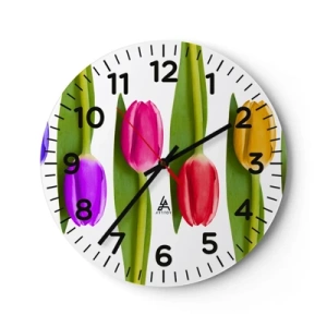 Vægur, Uret - Regnbuesammensætning - 30x30 cm