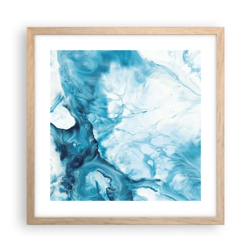 Plakat i ramme af lyst egetræ - Blå koncert - 40x40 cm