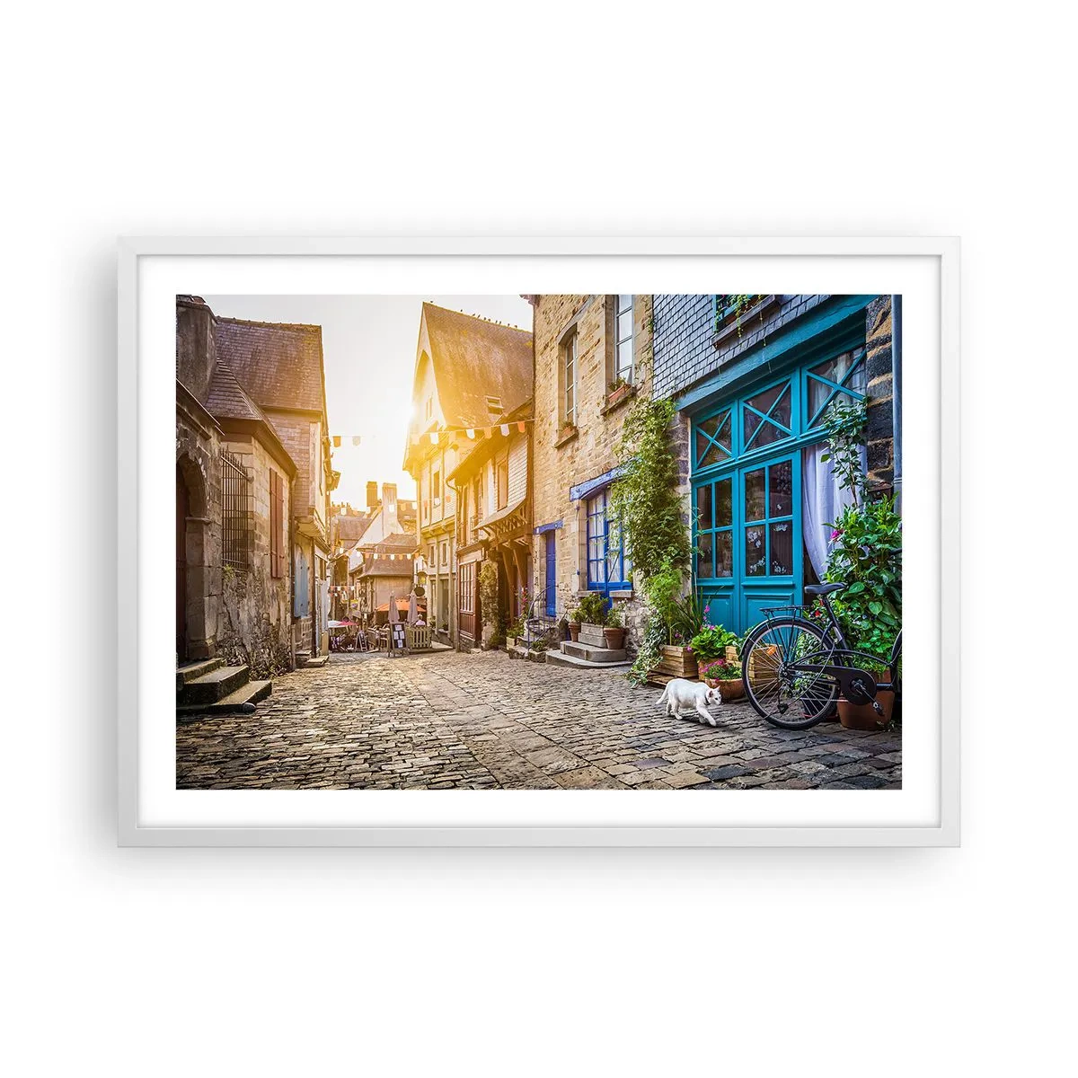 Plakat i hvid ramme - Byens hvide spøgelse - 70x50 cm