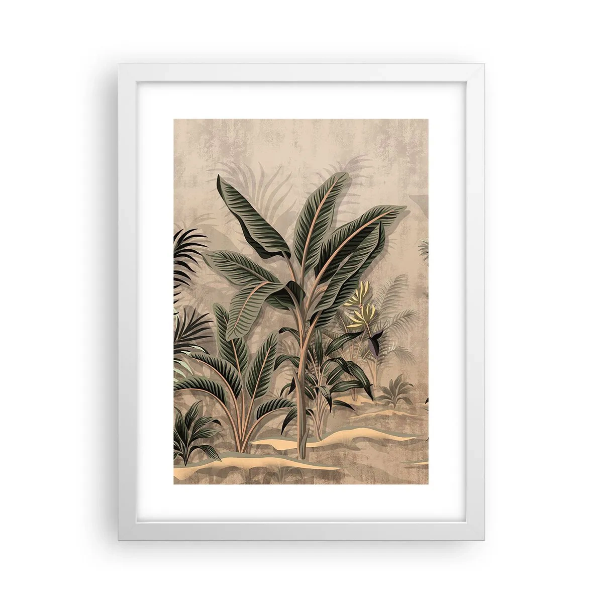 Plakat i hvid ramme - Gravering i kolonistil - 30x40 cm