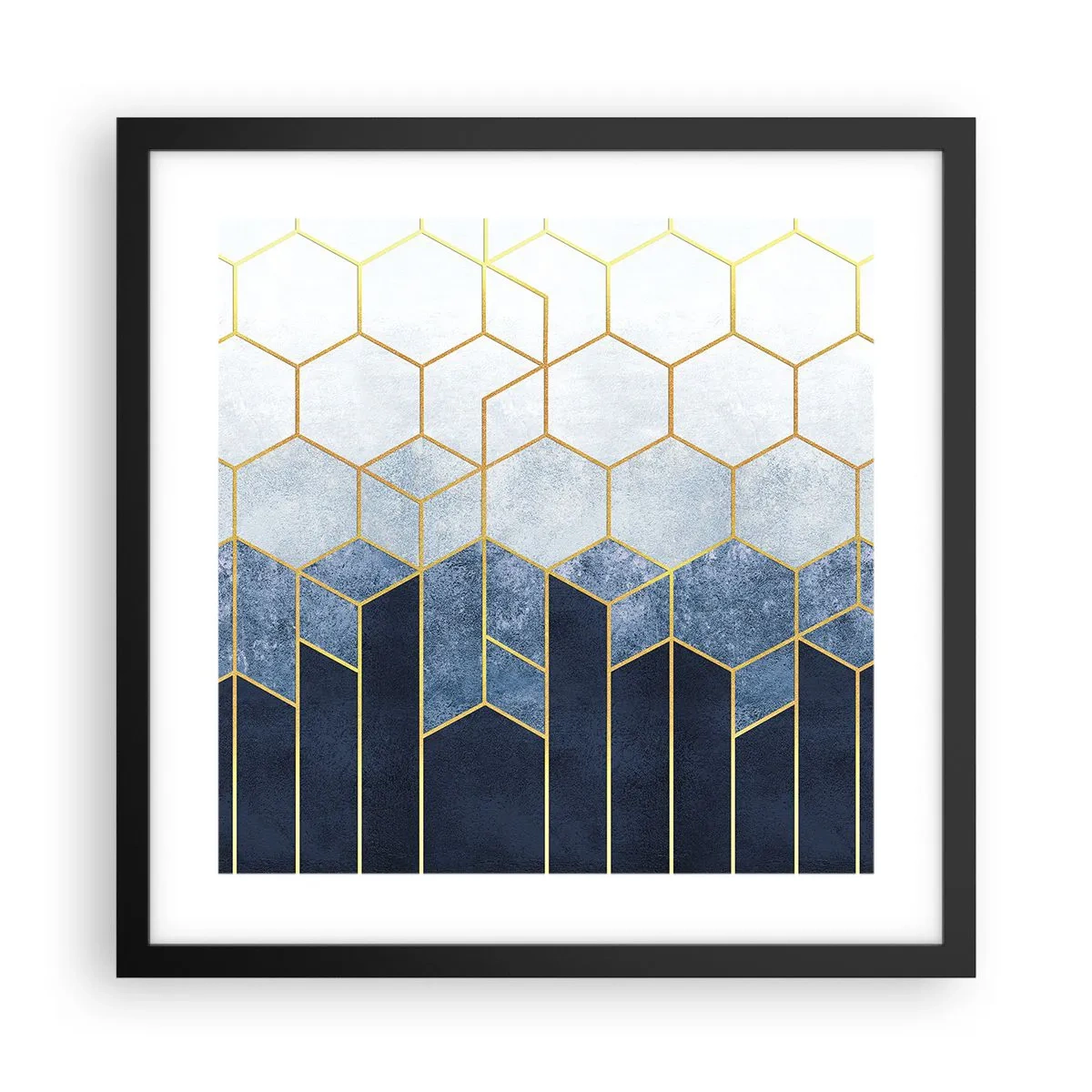 Plakat i sort ramme - Komposition i synkoperet rytme - 40x40 cm