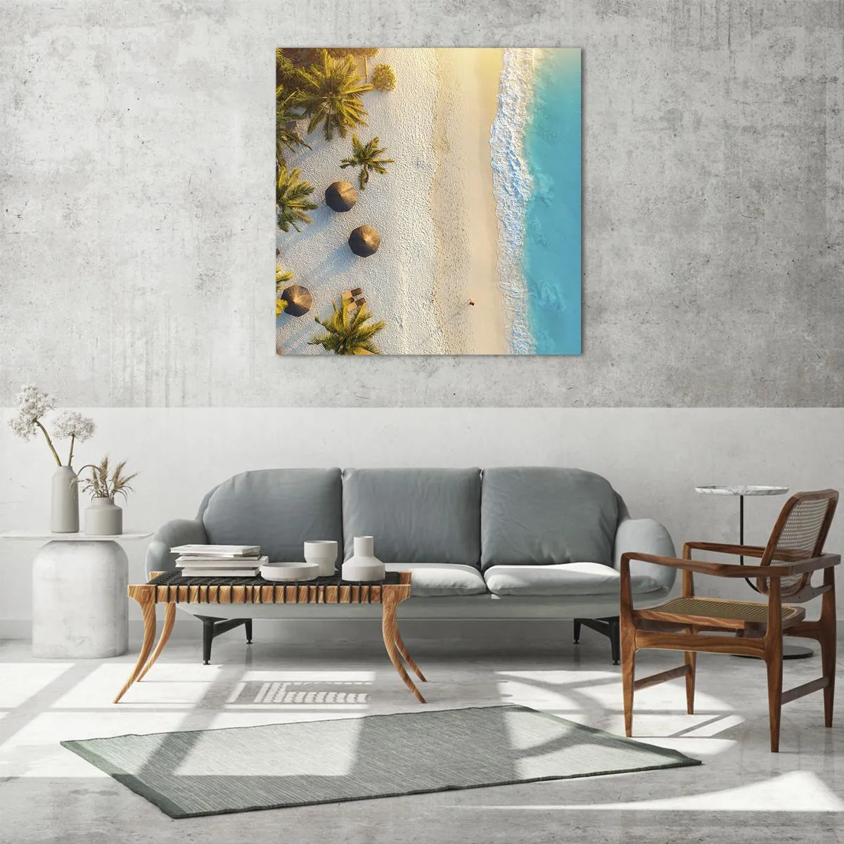 Billede på glas - Velkommen til paradis - 30x30 cm