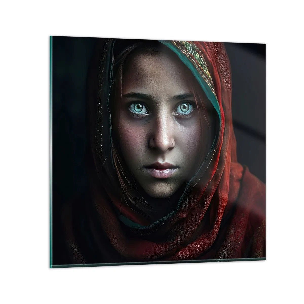 Billede på glas - Østens prinsesse - 40x40 cm
