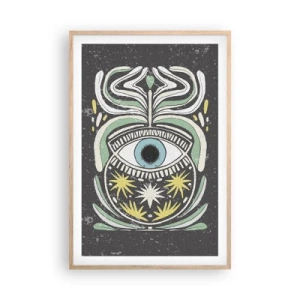 Plakat i ramme af lyst egetræ - Stammeritualer - 61x91 cm