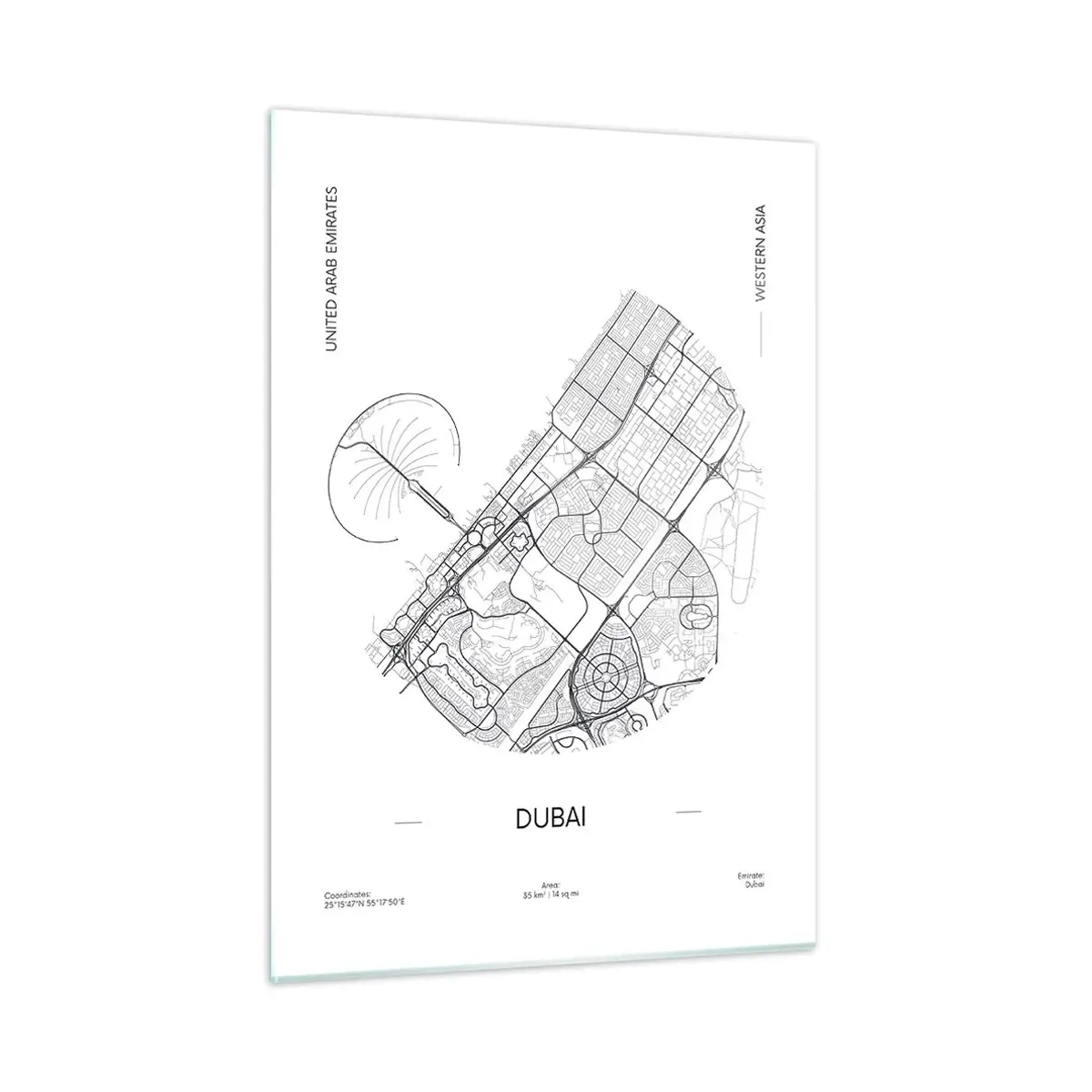 Billede på glas - Dubais anatomi - 50x70 cm