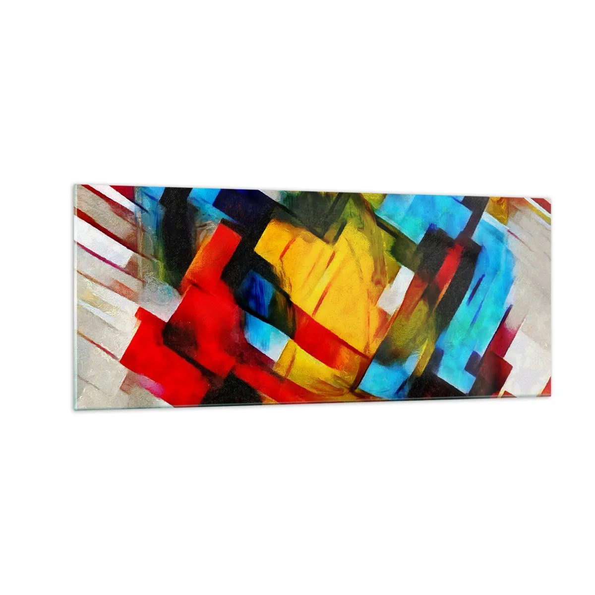 Billede på glas - Flerfarvet lagdeling - 100x40 cm