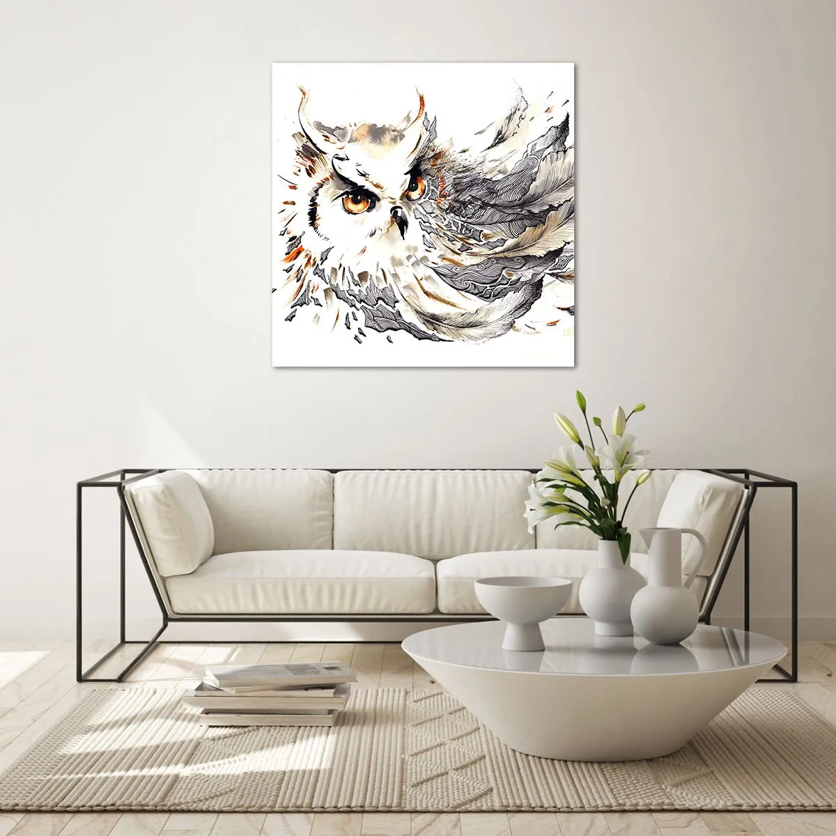 Billede på glas - Hun kom fra den magiske verden - 70x70 cm