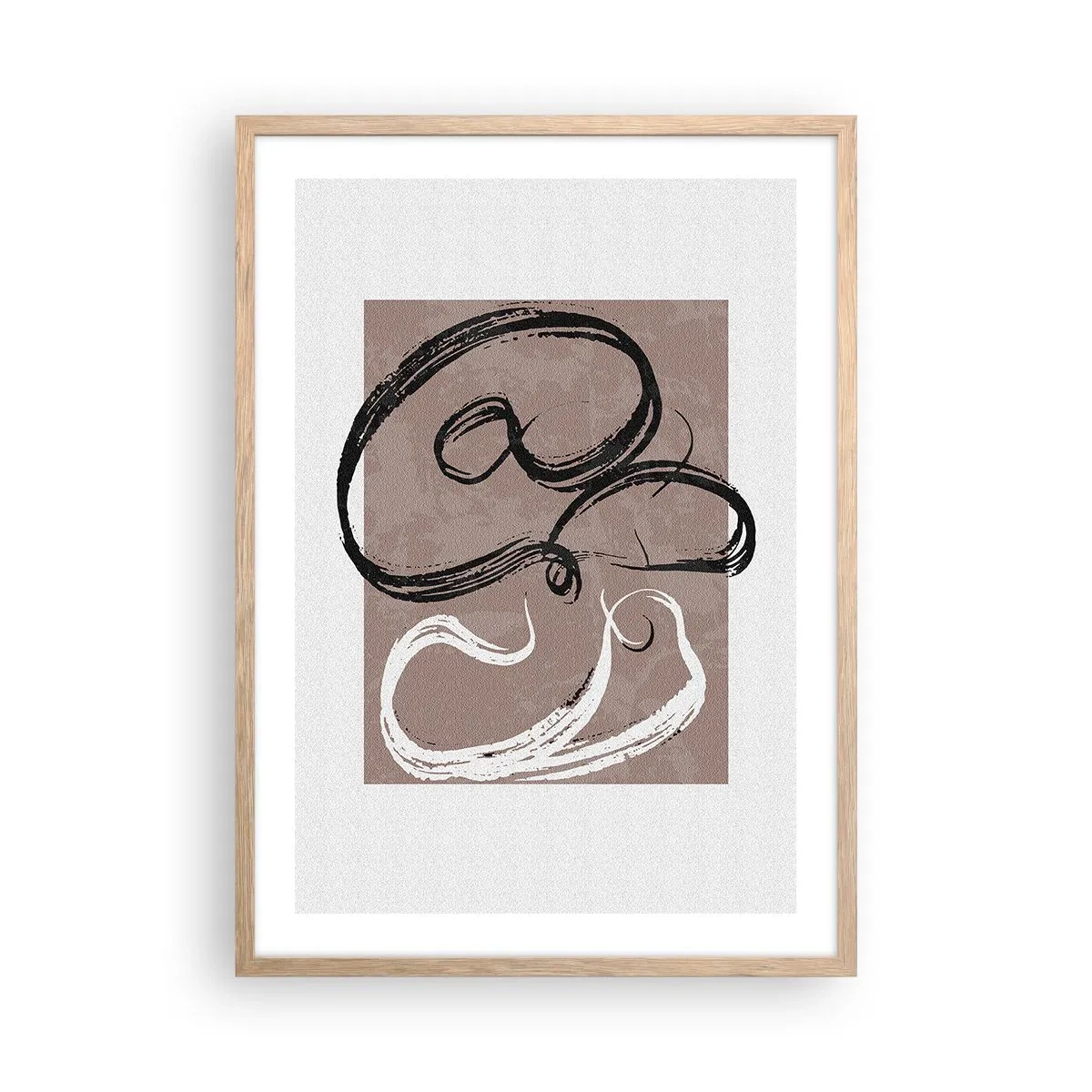 Plakat i ramme af lyst egetræ - Komposition - en søgen efter fuldstændighed - 50x70 cm