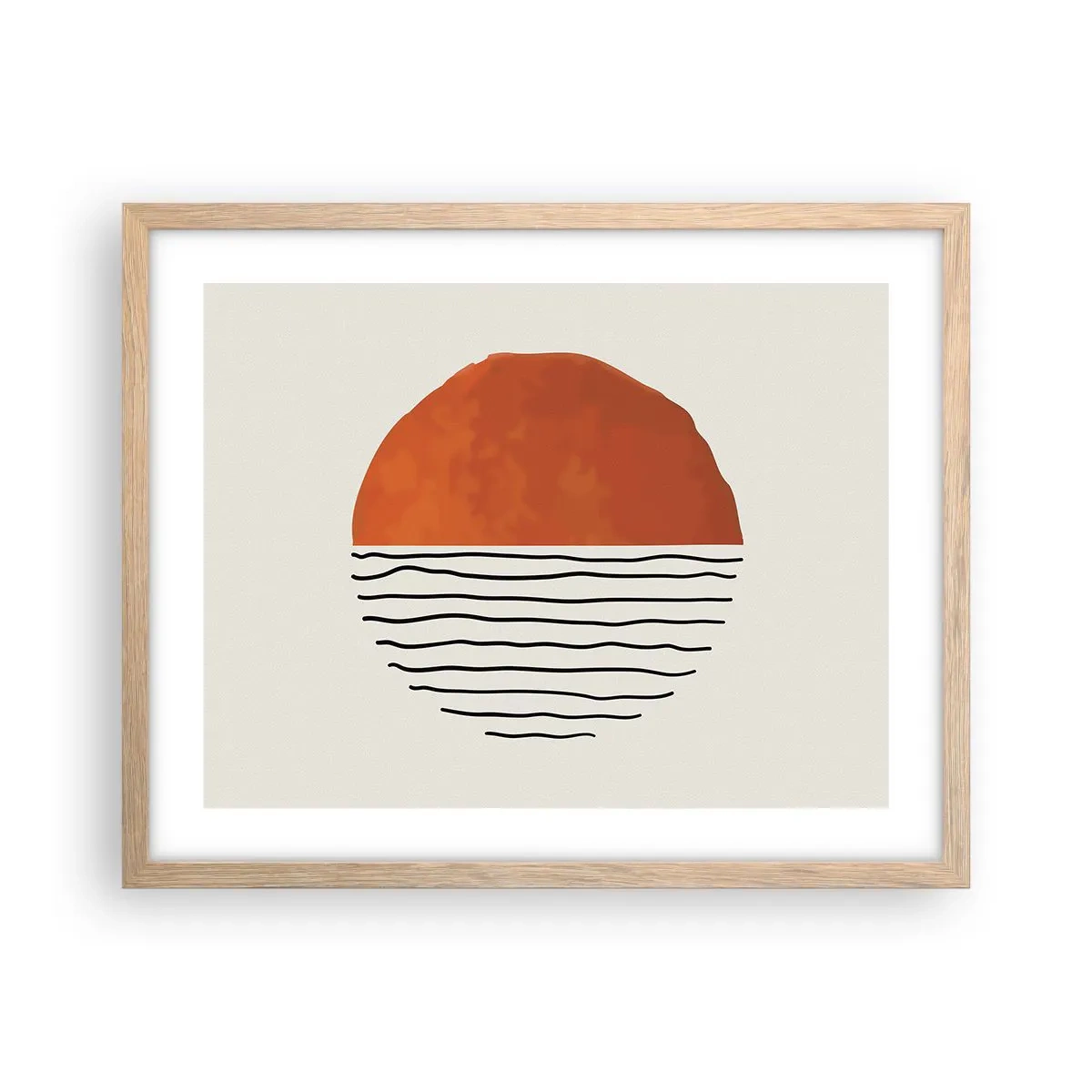 Plakat i ramme af lyst egetræ - I en japansk atmosfære - 50x40 cm