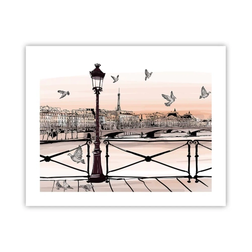 Plakat - Over Paris' hustage - 50x40 cm