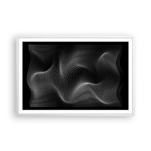 Plakat i hvid ramme - Lysets dans i rummet - 91x61 cm