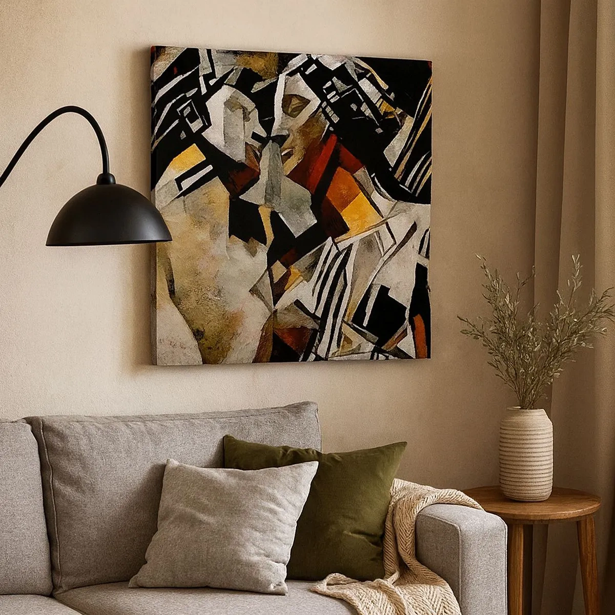 Lærredstryk - Billede på lærred - Statuesk kys - 30x30 cm