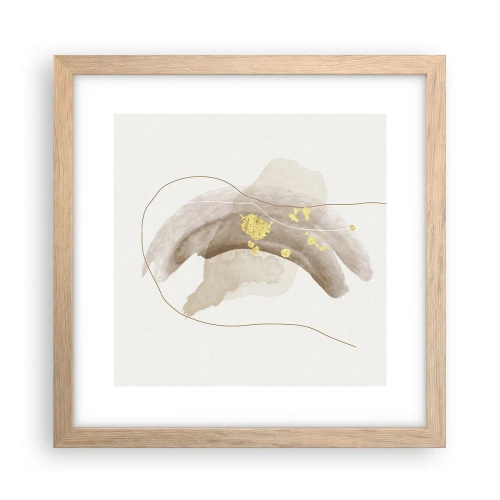 Plakat i ramme af lyst egetræ - Mødt i rummet - 30x30 cm