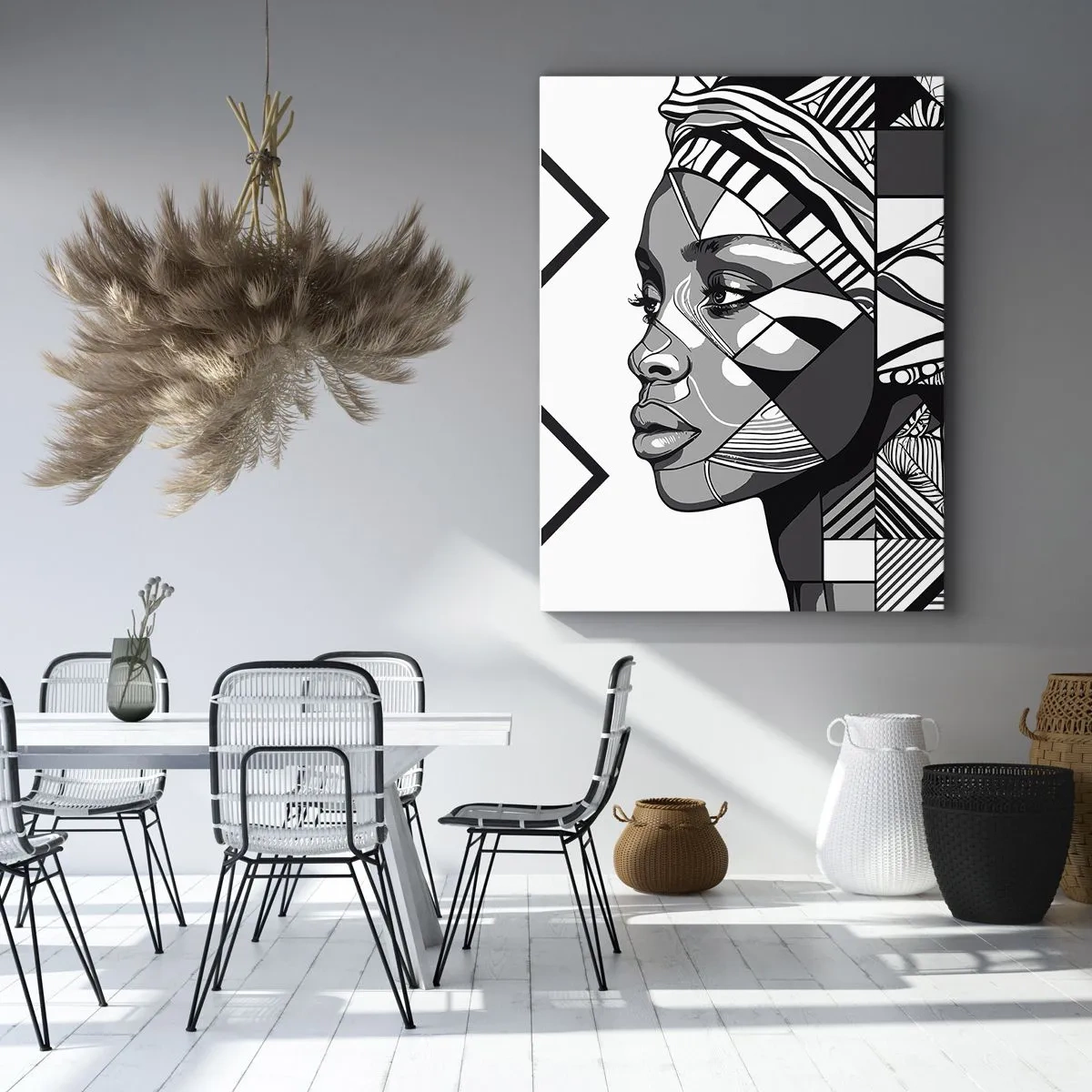 Lærredstryk - Billede på lærred - Etnisk portræt - 50x70 cm