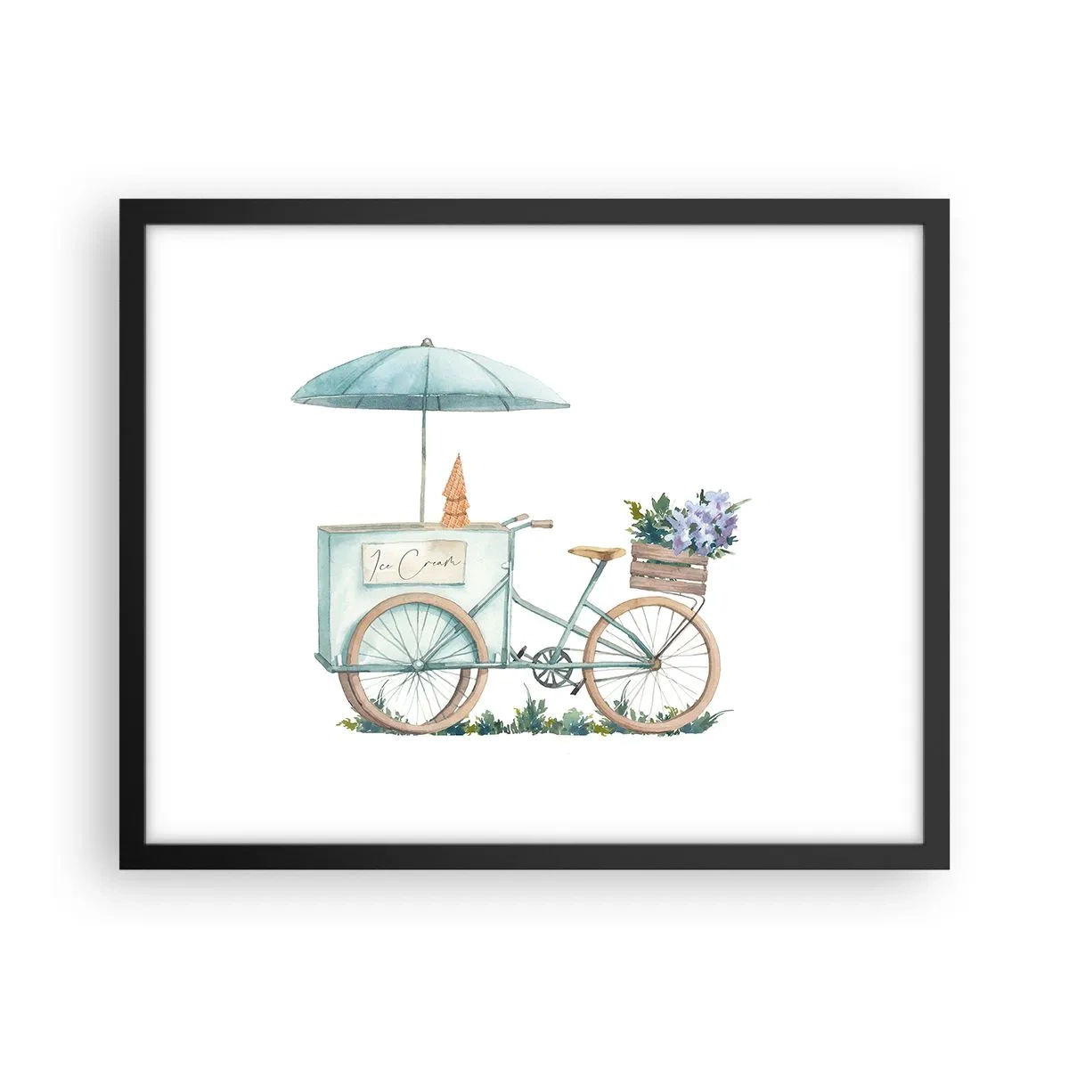 Plakat i sort ramme - Sødt minde om sommeren - 50x40 cm