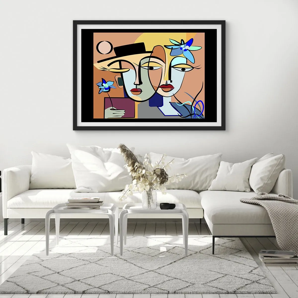 Plakat i sort ramme - Picassos randez vous - 100x70 cm