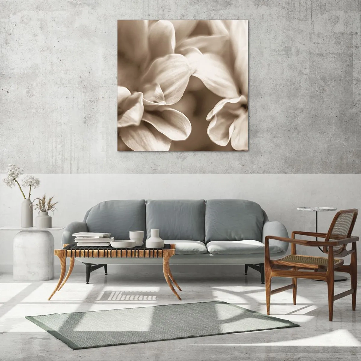 Billede på glas - Blid som et smil - 70x70 cm