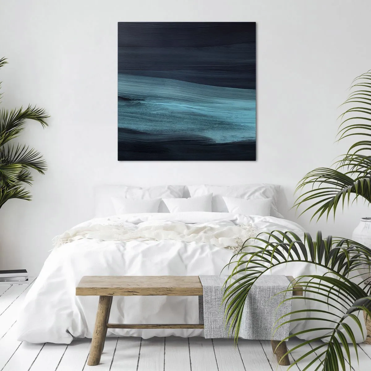 Lærredstryk - Billede på lærred - Svøm med strømmen - 30x30 cm