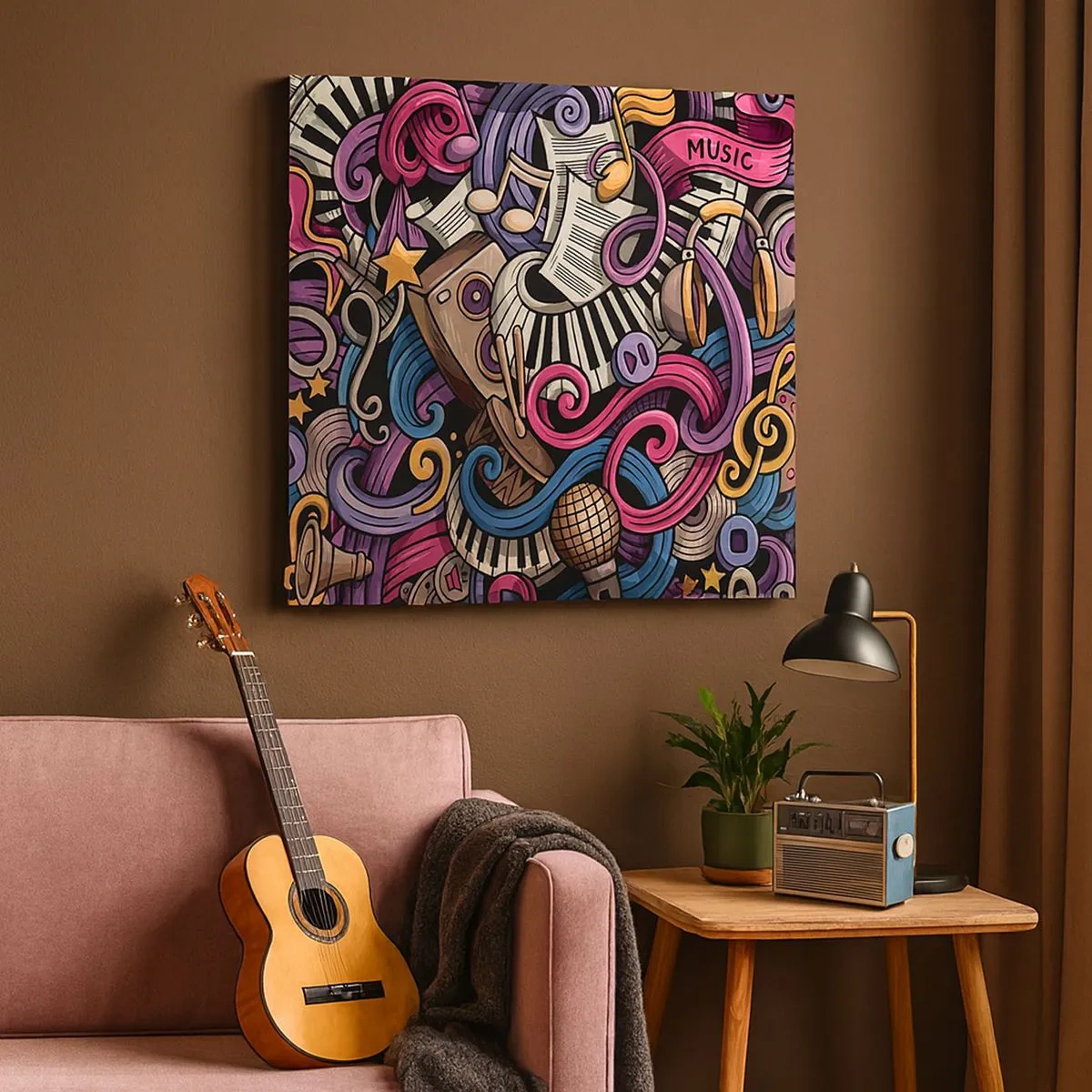 Lærredstryk - Billede på lærred - Kompliceret melodi - 30x30 cm