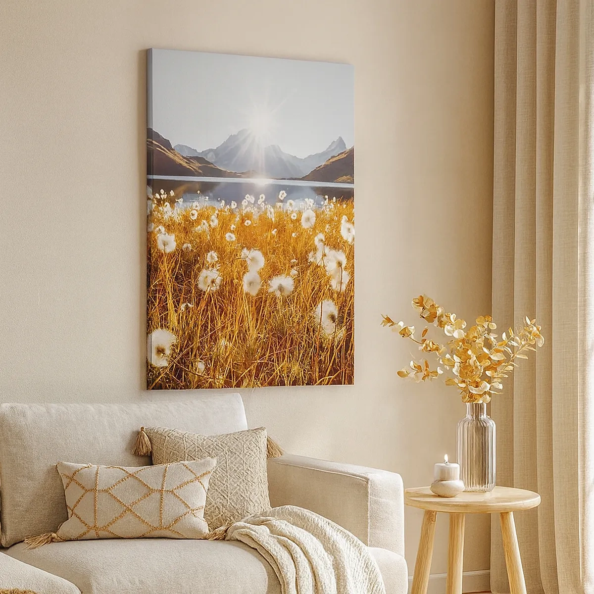 Lærredstryk - Billede på lærred - Hårdhed af sten, blødhed af græs - 50x70 cm