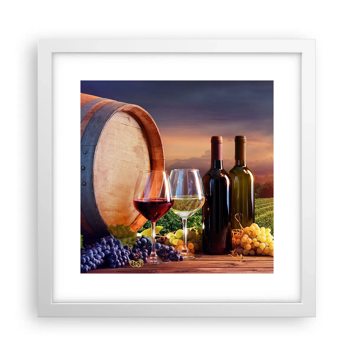 Plakat i hvid ramme - Livet har smag her - 30x30 cm