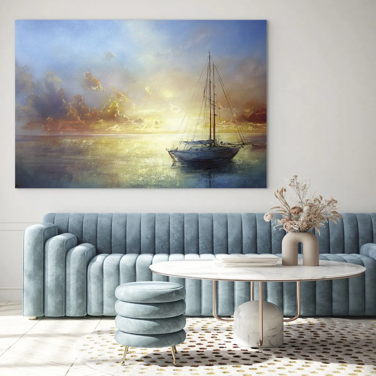 Billede på glas - I en gylden bugt - 70x50 cm