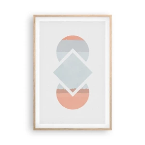 Plakat i ramme af lyst egetræ - Situationen er klar - 61x91 cm