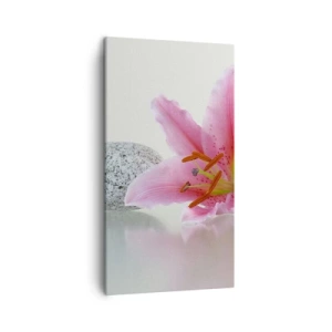 Lærredstryk - Billede på lærred - Et studie i rosa, grå og hvid - 45x80 cm