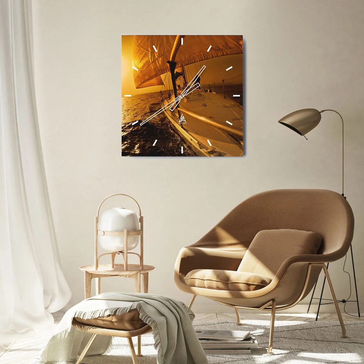 Vægur, Uret - En gylden aften efter en broget dag - 30x30 cm