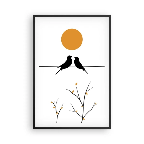 Plakat i sort ramme - Nattergal - 61x91 cm