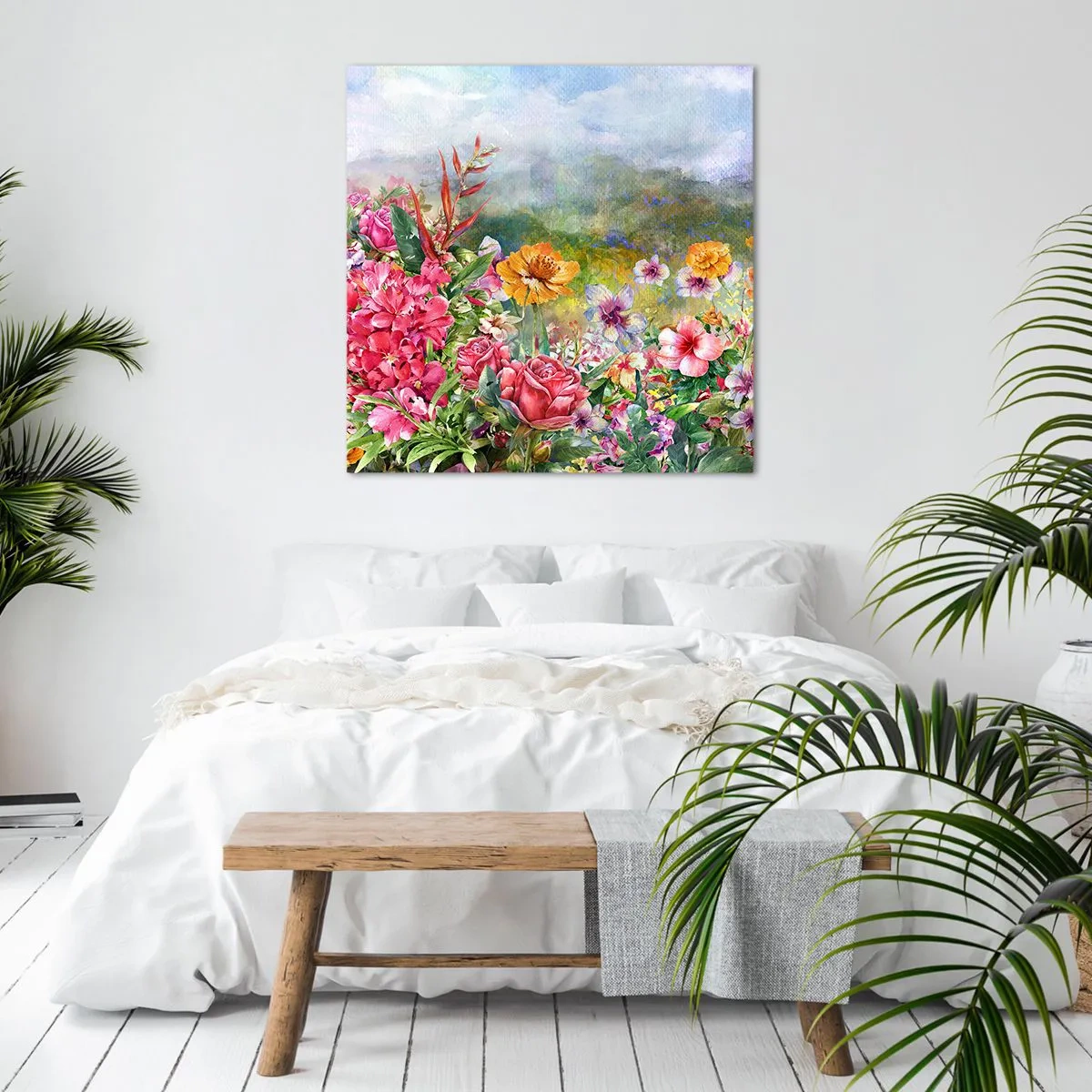 Lærredstryk - Billede på lærred - En have, der er gået amok - 50x50 cm