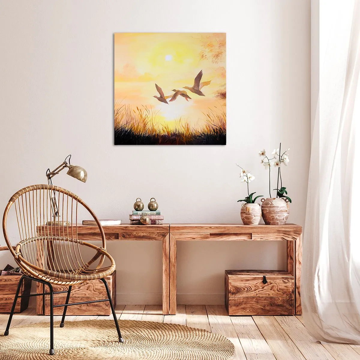 Lærredstryk - Billede på lærred - Starten på en lang rejse - 50x50 cm