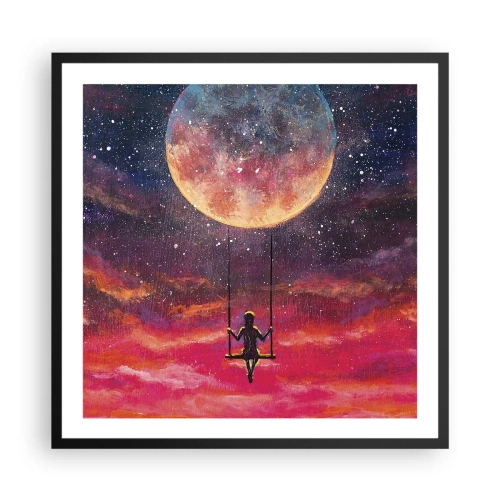 Plakat i sort ramme - Glæd dig i skyerne - 60x60 cm