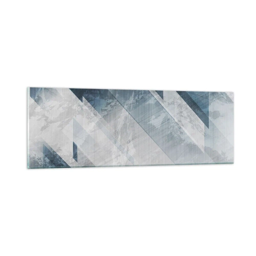 Billede på glas - Rumlig komposition - bevægelse af gråtoner - 90x30 cm