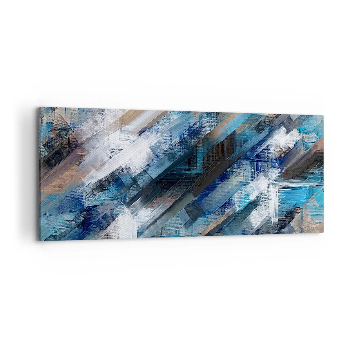 Lærredstryk - Billede på lærred - På en blå skråning - 100x40 cm
