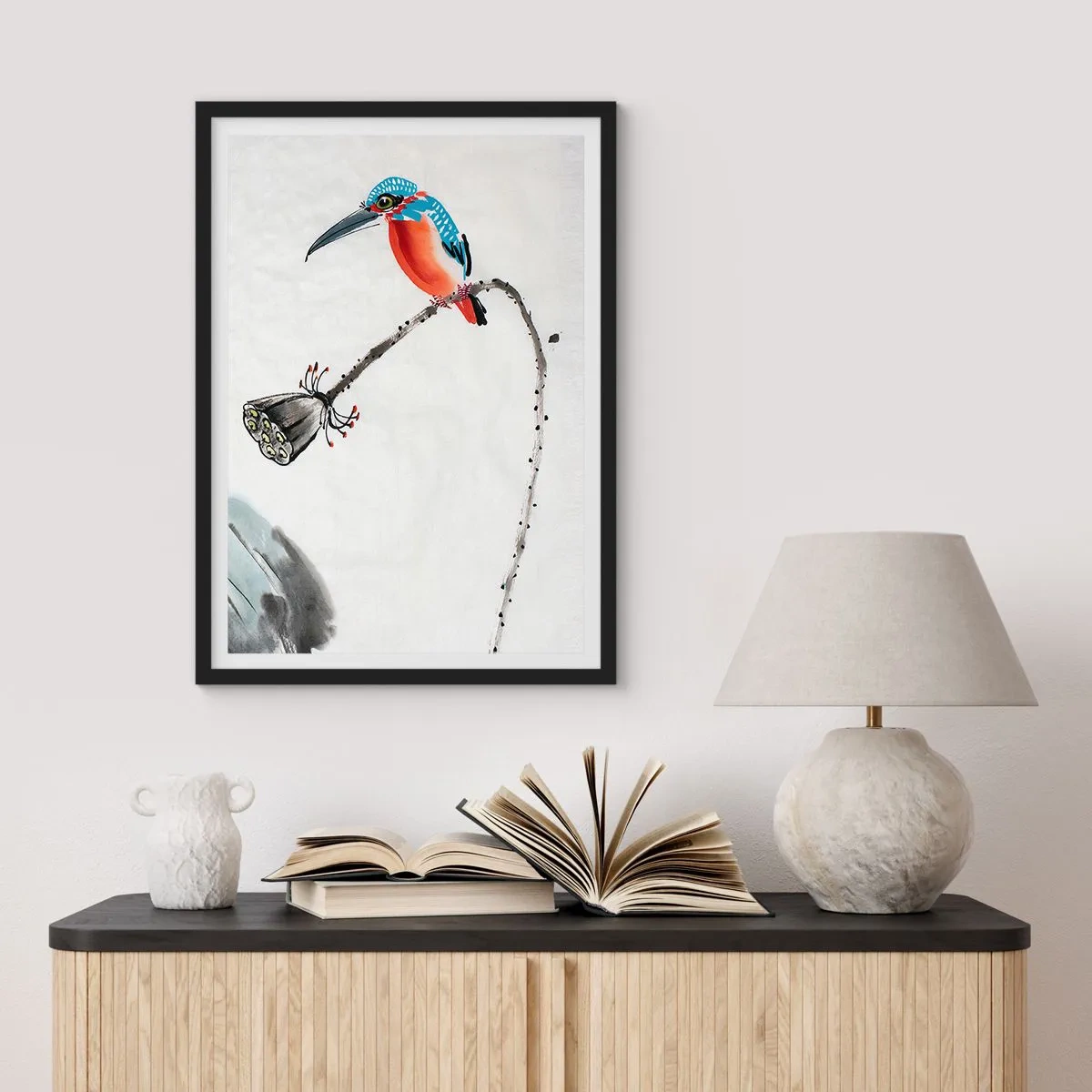 Plakat i sort ramme - Engenes liv - 40x50 cm