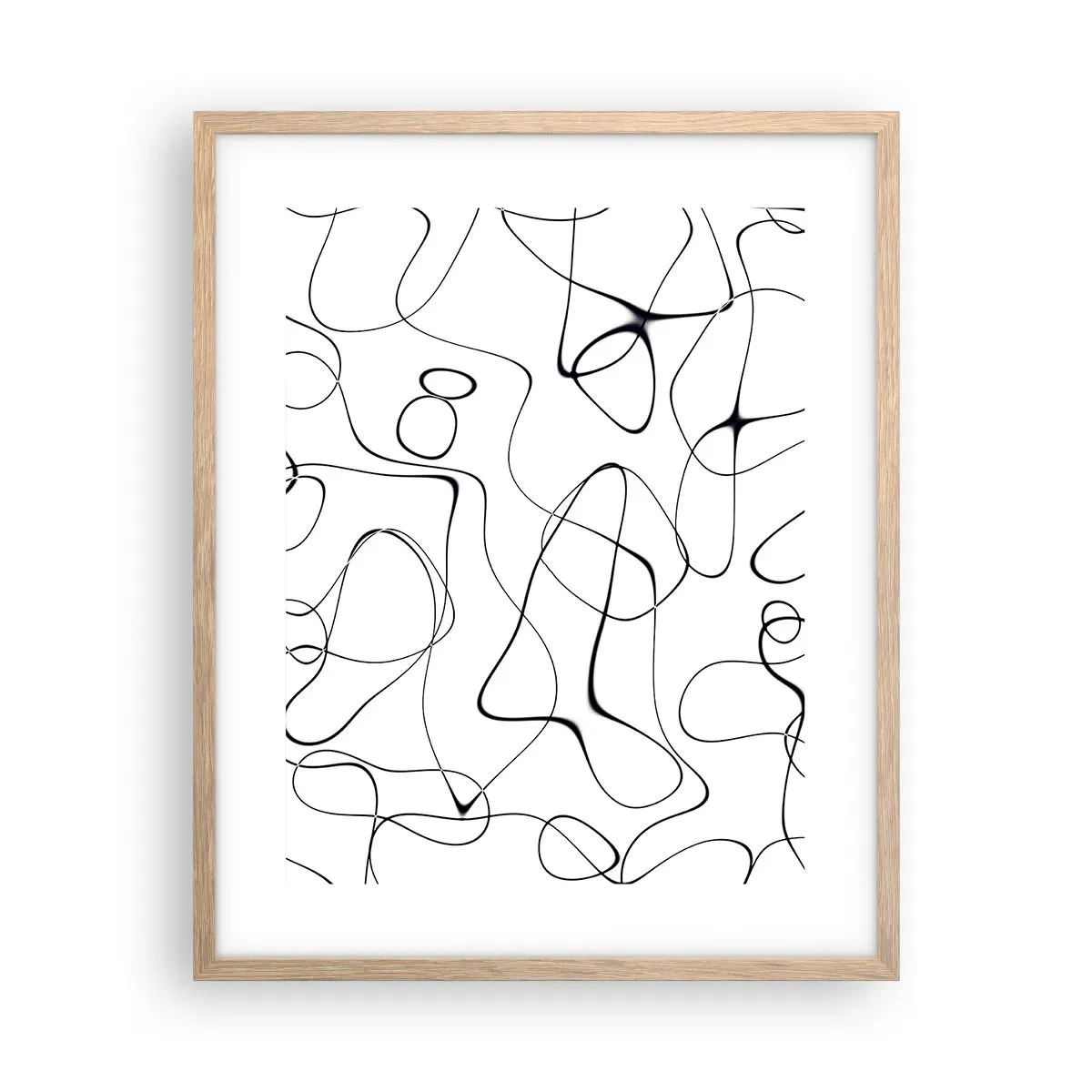 Plakat i ramme af lyst egetræ - Livets veje, skæbnens omskiftelser - 40x50 cm