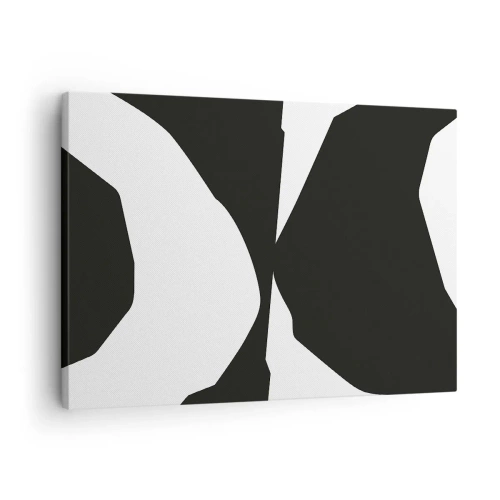 Lærredstryk - Billede på lærred - Abstrakt kontrastmønster i sort og hvid - 70x50cm - Positiv-negativ - Moderne vægdekoration til stue og soveværelse ARTTOR