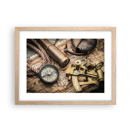 Plakat i ramme af lyst egetræ - Fastlægge kursen - 40x30 cm